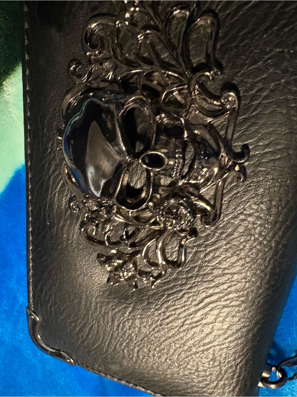 Black Skull Embellished Women's Wallet
